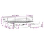 vidaXL Lit de jour et tiroirs sans matelas blanc 90x200 cm bois massif
