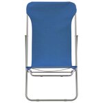 vidaXL Chaises de plage pliables lot de 2 Acier et tissu oxford Bleu