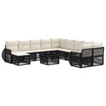 vidaXL Ensemble de canapé de jardin 12 Pièces Noir polyrotin