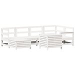 vidaXL Salon de jardin 7 Pièces blanc bois de pin massif