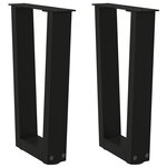 vidaXL Pieds de table basse en forme de V 2 pièces Noir 28 x (42-43 3) cm Acier