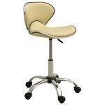 Chaise fauteuil siège de bureau informatique étude similicuir crème 02_0024002