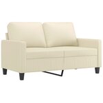 vidaXL Canapé à 2 places Crème 120 cm Similicuir