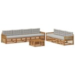 vidaXL Ensemble de canapés d'extérieur 8 pc Naturel et gris clair