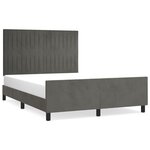 vidaXL Cadre de lit avec tête de lit Gris foncé 140x200 cm Velours