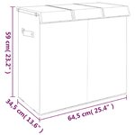 vidaXL Panier à linge pliable Gris 64 5x34 5x59 cm Tissu en faux lin