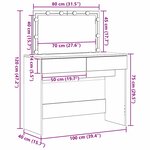 vidaXL Coiffeuse Chêne noir 100 x 40 x 120 cm Bois d'ingénierie