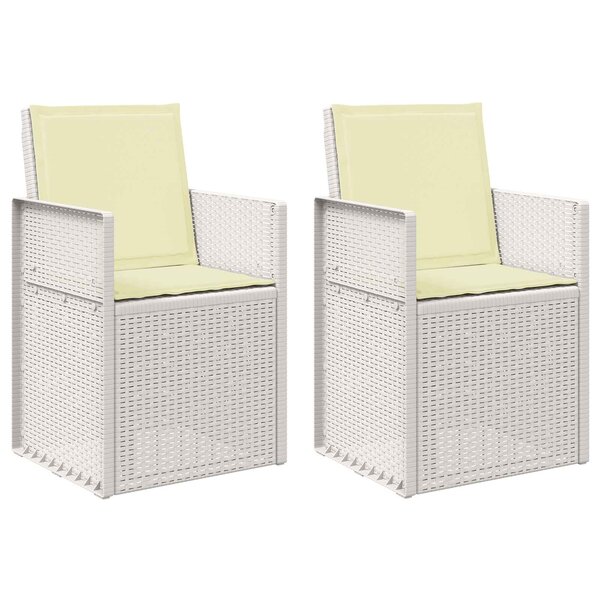 vidaXL Chaises de jardin salle à manger 2 Pièces Blanc et crème PP