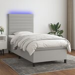 vidaXL Sommier à lattes de lit avec matelas et LED Gris clair 90x200cm