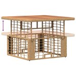 vidaXL Ensemble de salle à manger pour jardin 3 Pièces Nature et Blanc