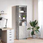 vidaXL Buffet haut gris béton 50x35x180 cm bois d'ingénierie