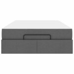 vidaXL Cadre de lit avec matelas Gris foncé 120 x 200 cm tissu