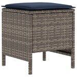 vidaXL Ensembles de meubles 8 Pièces Gris et bleu marine Rotin PE