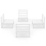 vidaXL Salon de jardin 4 Pièces Blanc Bois de pin massif