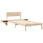 vidaXL Cadre de lit avec tête de lit Marron 90 x 190 cm Pin massif