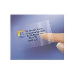 Étiquettes pour lot adaptées aux imprimantes laser  210 x 297 mm  25 feuilles  1 étiquette par feuille  auto-adhésives  transparentes (paquet 25 unités)