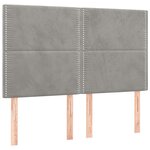 vidaXL Tête de lit à LED Gris clair 144x5x118/128 cm Velours