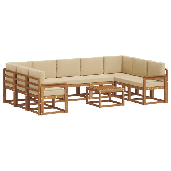 vidaXL Ensemble de canapés d'extérieur 10 pc Naturel et Beige
