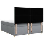 vidaXL Sommier à lattes de lit avec matelas Gris clair 180x200cm Tissu
