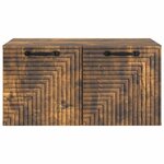 vidaXL Meuble TV mural Chêne fumé 59 5 x 41 x 30 cm Bois d'ingénierie