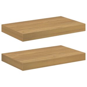 vidaXL Étagère Murale 2 Pièces Marron 40 x 23 5 x 4 cm Bois d'ingénierie