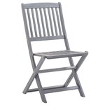 vidaXL Mobilier à dîner de jardin 5 Pièces Bois d'acacia massif Gris