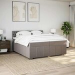 vidaXL Sommier à lattes de lit avec matelas Taupe 200x200 cm Tissu