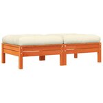 vidaXL Repose-pieds de jardin avec coussins 2 Pièces bois massif pin