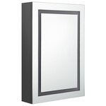 vidaXL Armoire de salle de bain à miroir LED Gris 50x13x70 cm