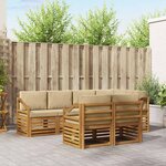 vidaXL Ensemble de canapés d'extérieur 7 pc Naturel et Beige Polyester