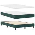 vidaXL Lit à Ressorts avec Matelas & LED Vert Foncé 120x190 cm en Velours