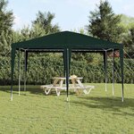vidaXL Tente de fête Vert  Blanc 400 x 400 x 266 cm Polyester  Acier