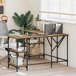 vidaXL Bureau Chêne artisanal 139 x 139 x 75 cm Bois d'ingénierie