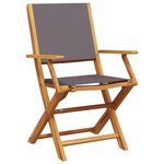 vidaXL Chaises de jardin pliantes lot de 4 tissu et bois massif
