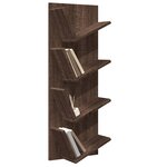 vidaXL Bibliothèque murale 4 niveaux chêne marron 33x16x90 cm
