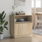vidaXL Buffet avec LED Chêne Sonoma 71x34 5x75 cm Bois reconstitué
