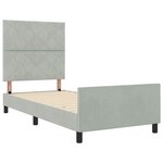 Lit vidaXL Gris clair 90x200 cm Velours