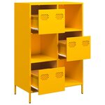 vidaXL Buffet haut jaune moutarde 68x39x103 5 cm acier