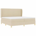 vidaXL Lit à ressorts avec matelas gris foncé 90x190 cm Crème tissu