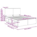 vidaXL Cadre de lit Chêne artisan 150 x 200 cm Bois de pin massif