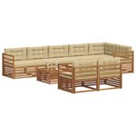 vidaXL Ensemble de canapés d'extérieur 9 pc Naturel et Beige