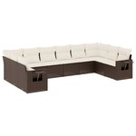 vidaXL Salon de jardin 10 Pièces avec coussins marron résine tressée
