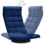 vidaXL Chaise de sol pivotante Bleu Velours