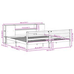 vidaXL Lit bibliothèque sans matelas cire marron 180x200 cm pin massif