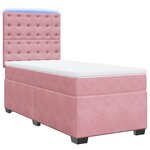 vidaXL Sommier à lattes de lit et matelas Rose 80x200 cm Velours