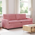 vidaXL Canapé Rose 196 x 81 x 87 5 cm Velours