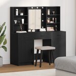 Ensemble de coiffeuse 3 pièces vidaXL Noir en bois d'ingénierie