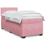vidaXL Sommier à lattes de lit avec matelas Rose 90x190 cm Velours