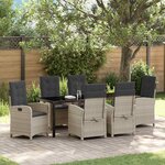 vidaXL Ensemble de salle à manger pour jardin 7 Pièces Gris clair