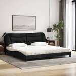 vidaXL Lit avec matelas Hvar noir 200x200 cm tissu